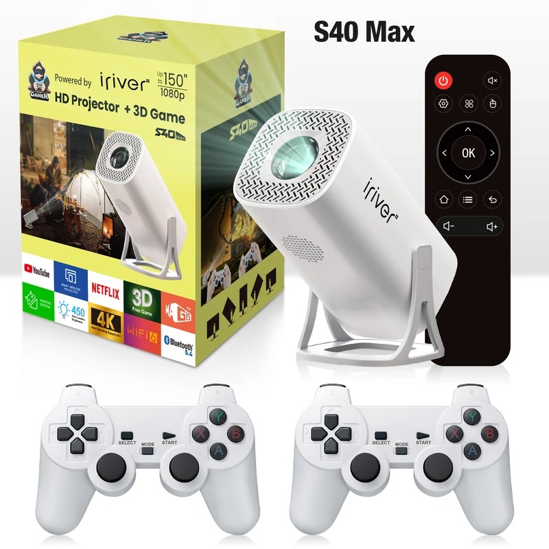 مینی ویدئو پروژکتور آیریور مدل S40 MAX به همراه دسته بازی
